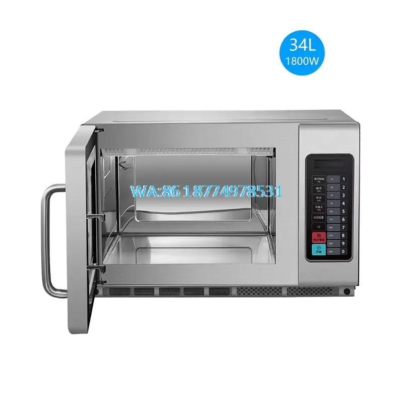 Wmwmnu 34L Countertop Microwave Oven Digital Control Stainless Steel Multifunctional Large Capacity Kitchen Appliance for