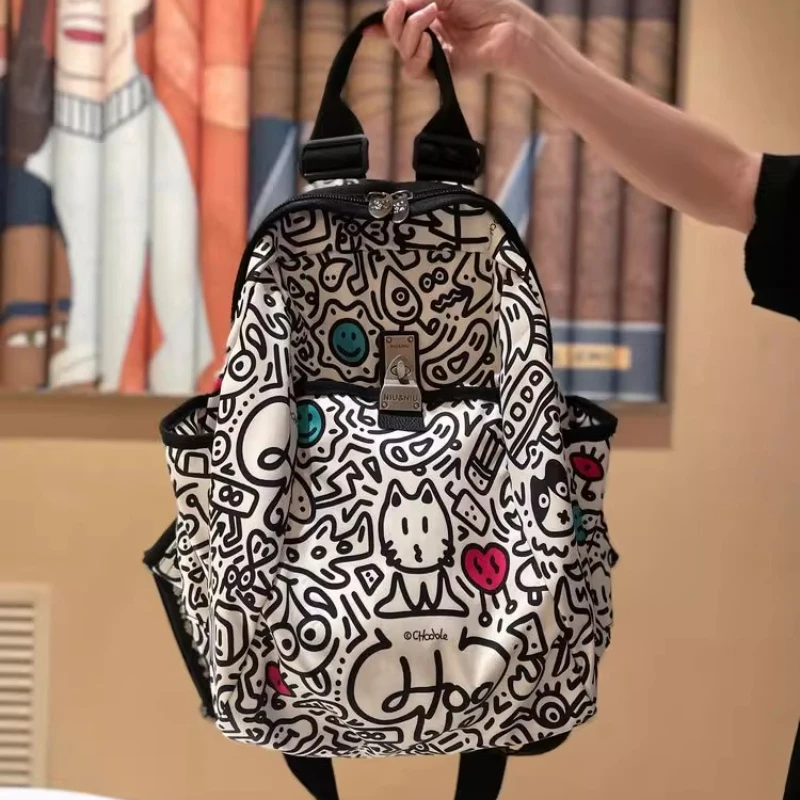

Foreign style travel backpack women's 2025 new fashion leisure Oxford cloth women's backpack going out light travel big