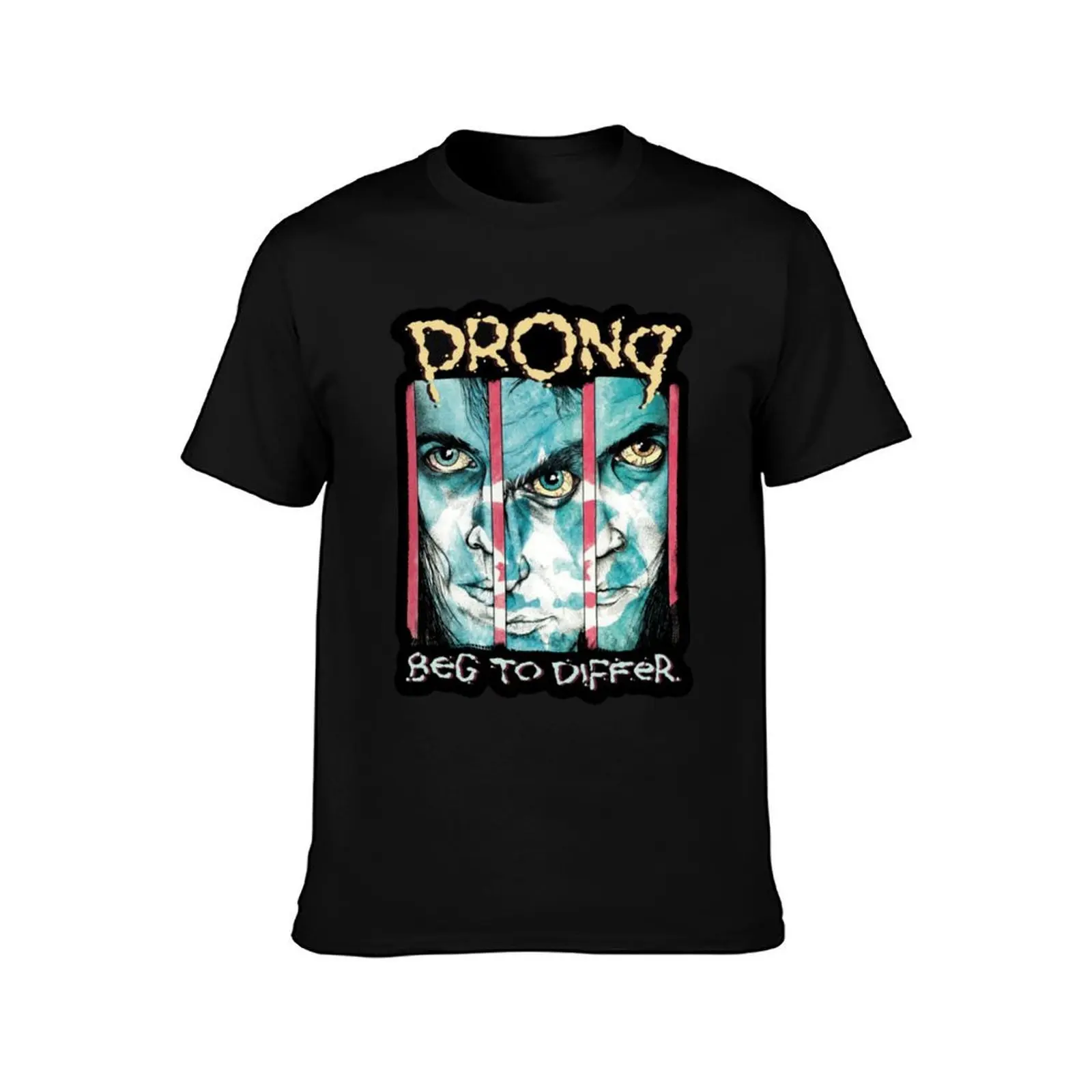 The Prong T-Shirt, Summer Casual Cotton Tee, Oversized Streetwear Tops, Vintage Graphic Print, Loose Fit Short Sleeve