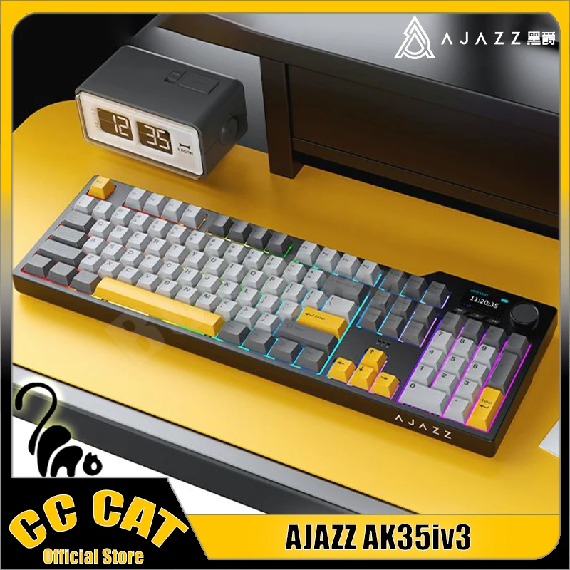 ajazz teclado mecanico gamer teclado sem fio rgb gaming keyboard hot swap presente personalizado usb 24g bluetooth ak35iv3 modo 3 01