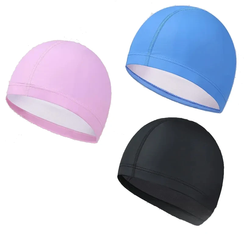 Summer Swimming Caps Quick-Drying Unisex Adult Breathable Large Non-Slip PU Solid Color Water Sports Waterproof Swim Diving Hat