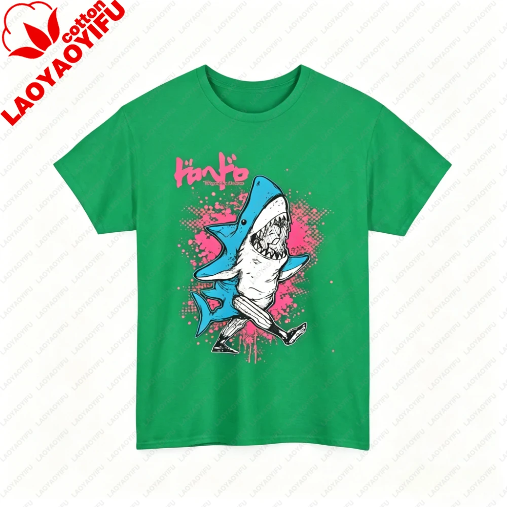 Ebisu Dorohedoro Shirt Caiman Manga En Anime T-Shirt Vintage Art Graffiti-Stil Pink Blau Farbspritzer T-Shirt Mode Herren Damen Oberteile – Detail 3