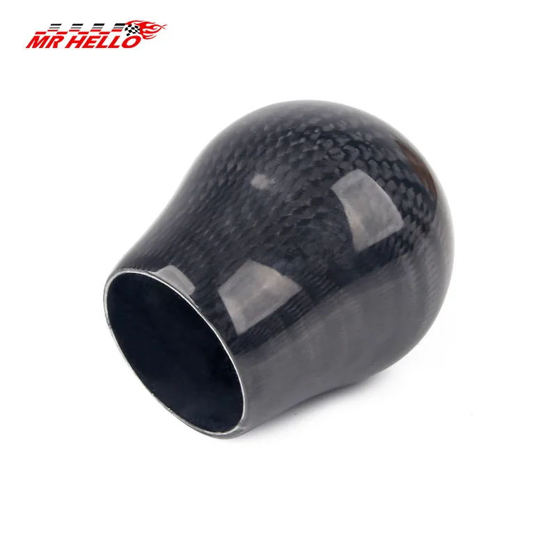 Universal Carbon Fiber Gear Shift Knob Manual Transmission Gear Stick Head Shifter Lever Handle With Limiter Adapter