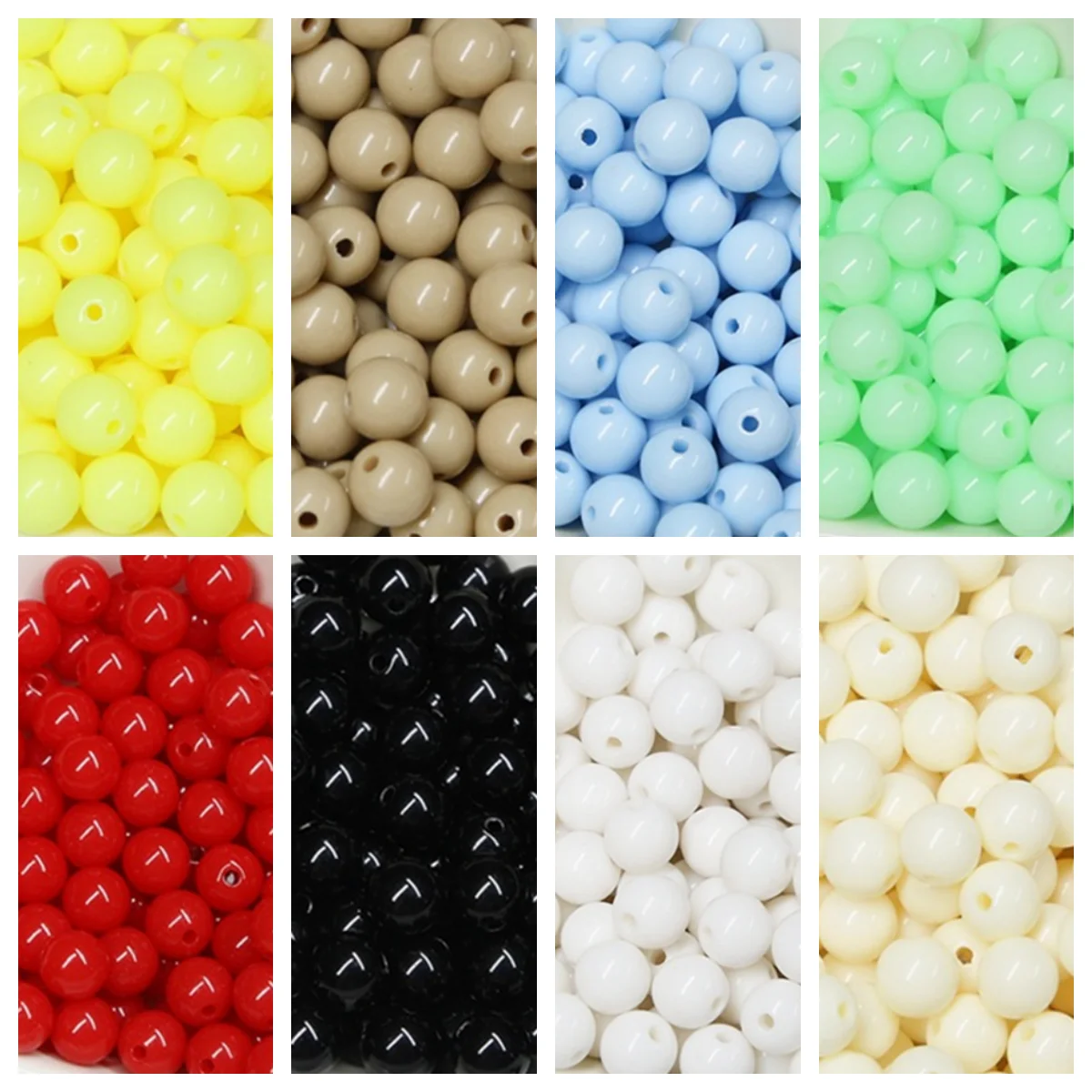 

Loose Balls 500g Candy Color Acrylic Round Beads3-12mm Spacer Beads For Needlework & Jewelry Making