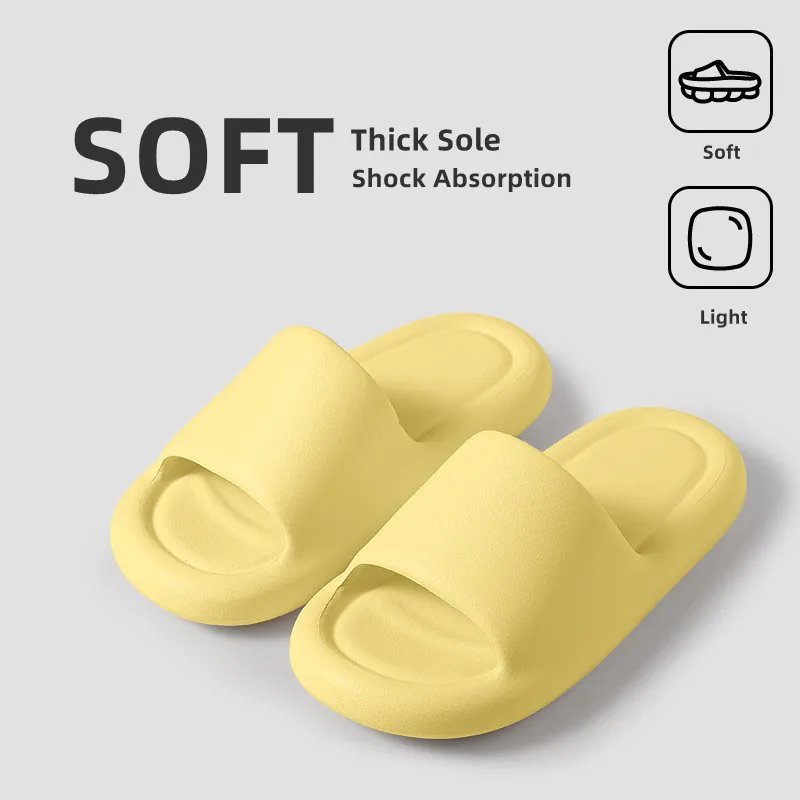 

Concise Summer Slippers Non-Slip Home Bathroom Slides Comfortable Soft Shower Shoes Beach Flip Flops Women's Men's Sandals