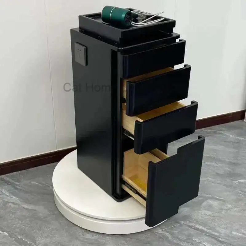 

Beauty Trolley With Wheels Stainless Steel Cosmetic Acrylic Luxury Welding Eyelash Hairdresser Trolleys Furniture for the Salon