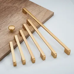 KK&FING 1PC European Matte Gold Furniture Door Handles Zinc Alloy Kitchen Cabinet Handles Cupboard Pulls Drawer Knobs Hardware