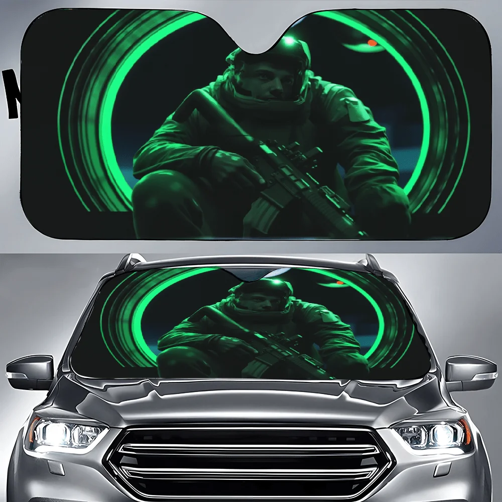 In Space Suit Car Windshield Sunshade, Front Window Sun Cover For Car, Durable Polyamide Auto Sunshade, Universally Applicable,
