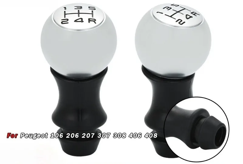 

5-скоростная ручка переключения передач для Peugeot 106 206 207 307 308 406 408 VTS Спортивная ручка переключения передач Рычаг переключения передач Алюминий Обновление салона