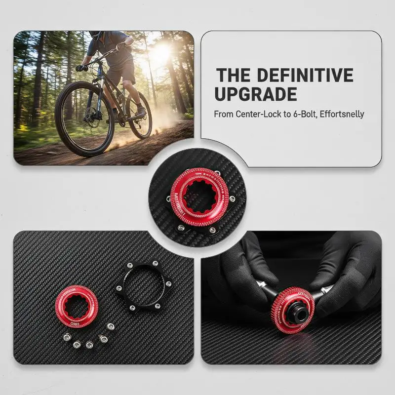 Fahrrad-Scheibenbremsen-Rotor-Adapter von Center-Lock auf 6-Loch-Spannring, Hochleistungsfähig für Mountainbike- und Rennrad-Reparaturen – Detail 5