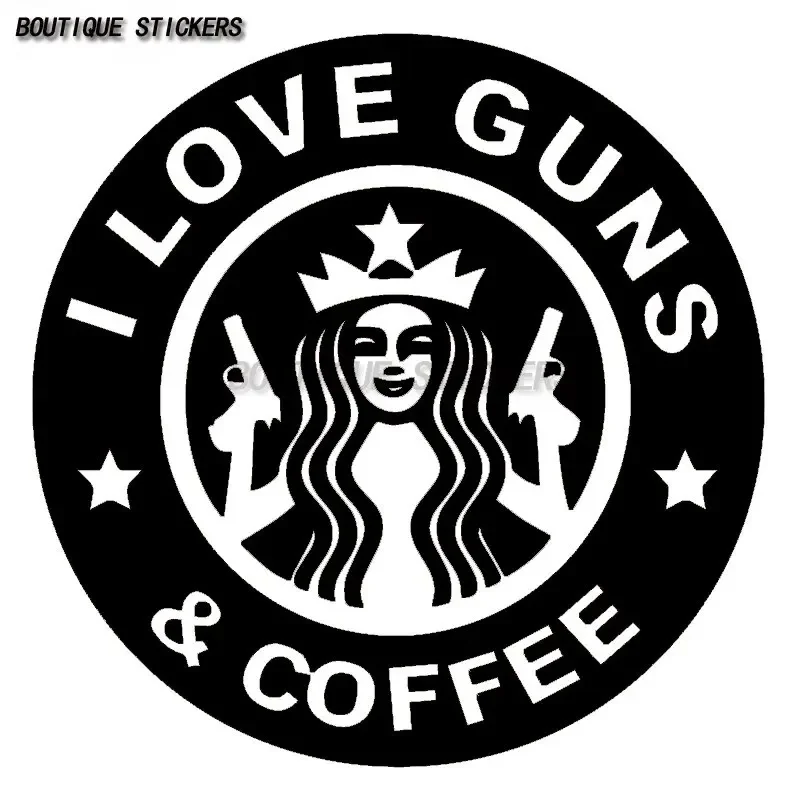 

I Love Guns and Coffee Car Decal Waterproof PVC Decal Car Motorcycle Laptop Computer Luggage Decal