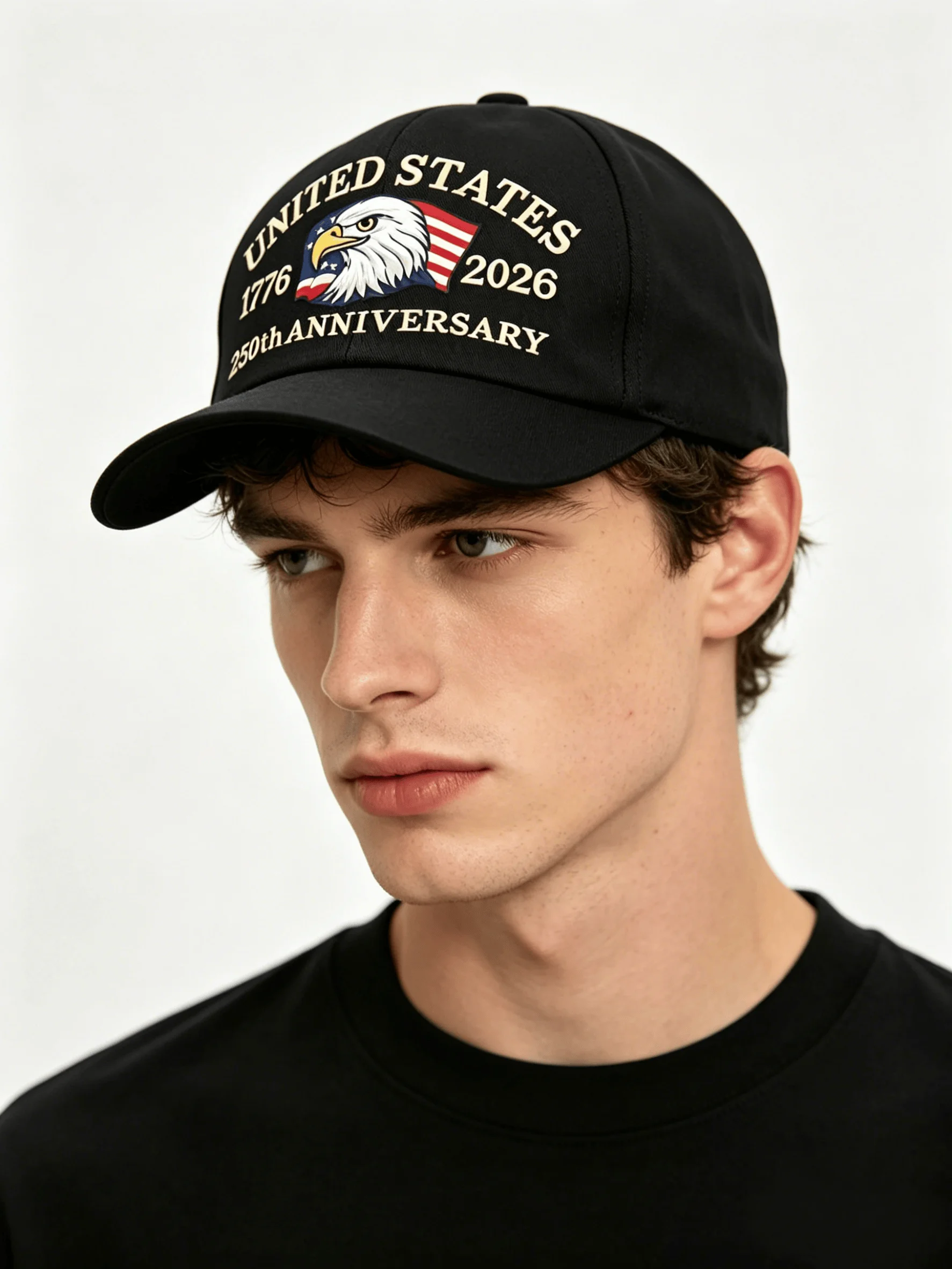 

United States 250th Anniversary 1776-2026 Eagle Flag Print Baseball Cap Patriotic Adjustable Casual Snapback Headwear Gift