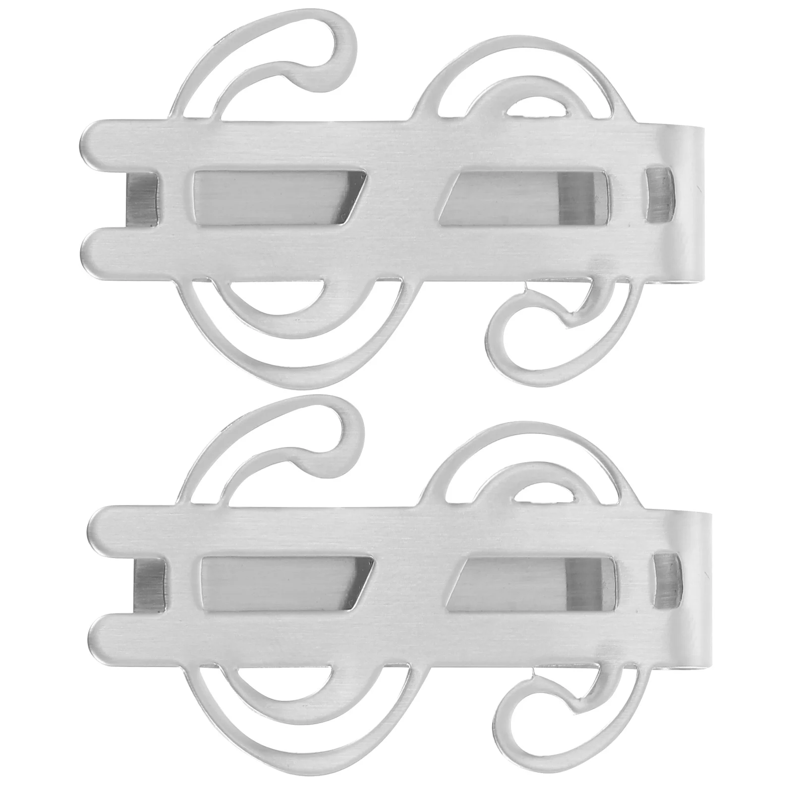 

2Pcs Portable Money Clip Stainless Steel Bill Clip Compact Check Storage Clamp for Wallet Office Use Money Storage Clamp