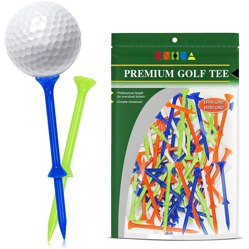 Golf Tee 50 Pack Upgrade Big Cup Plastic Golf Tees 83mm Recycle Use Reduce Friction for Golfer Practice Golf Accessories