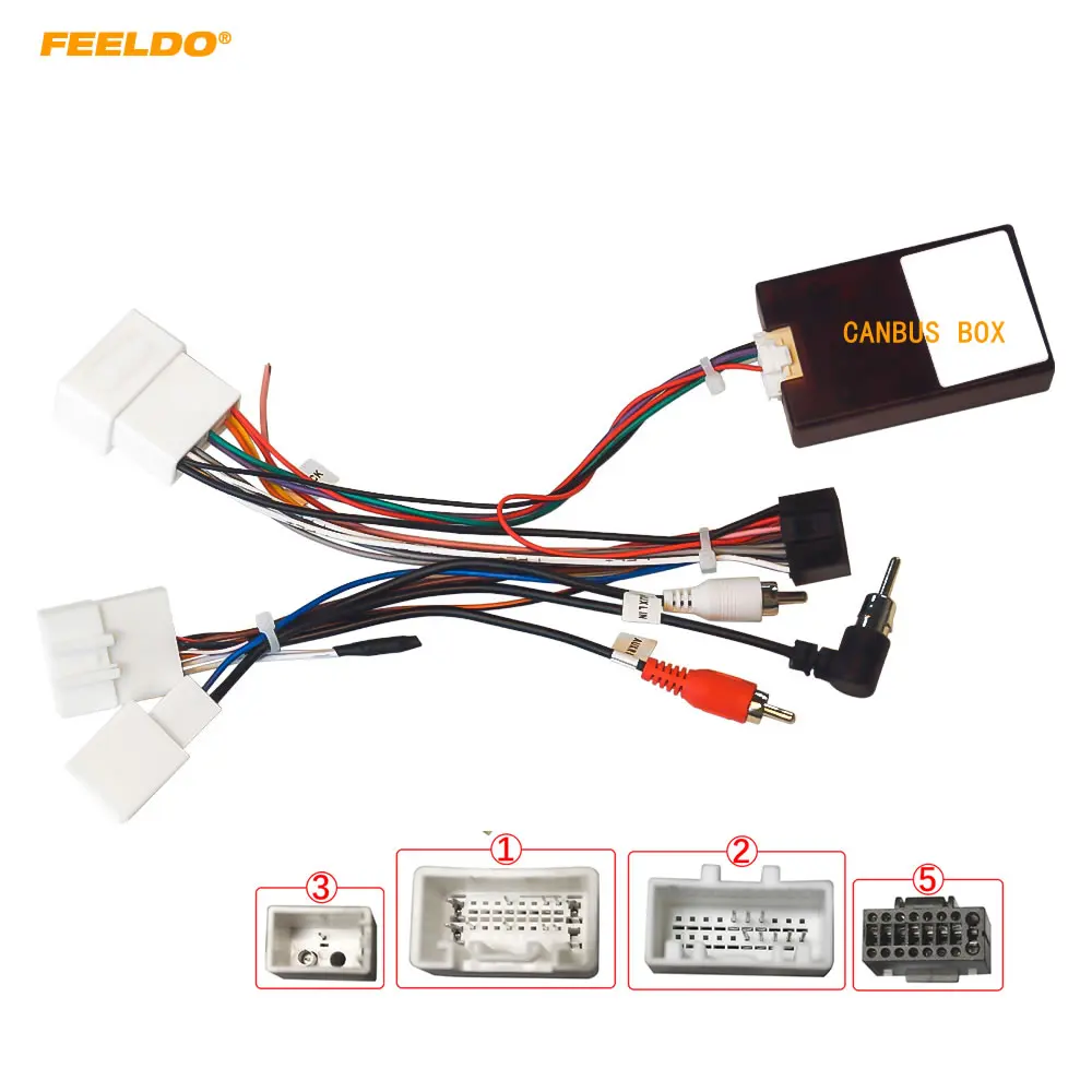 

FEELDO Car 16pin Power Cord Wiring Harness Adapter With Canbus Box For Toyota Prado For Prius Installation Head Unit #HQ5194