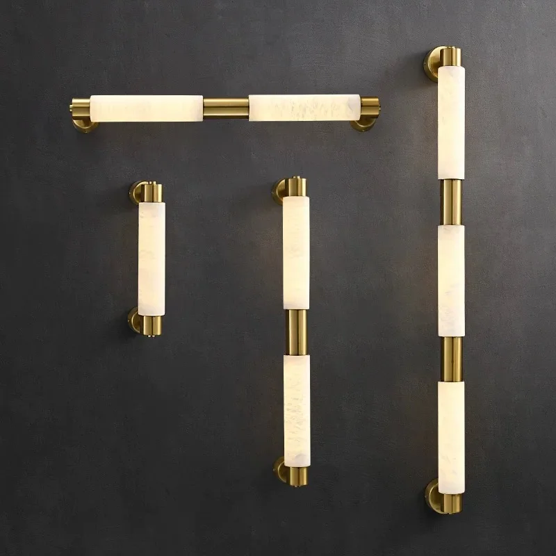 Modern Minimalist Long Strip Marble Wall Light Villa Living Room Background Aisle Bedside Corridor Bathroom Luxury LED Wall Lamp