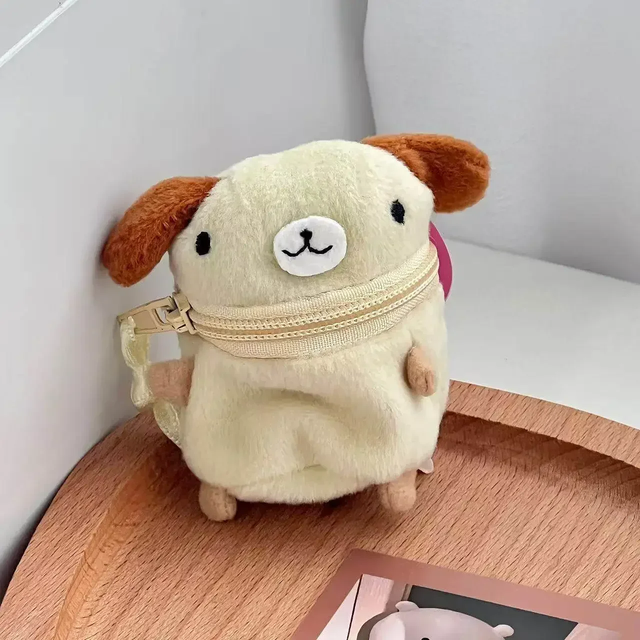 Niedliche Tier-Plüsch-Mini-Geldbörse Schlüsselanhänger Frosch Hund Hase Bär Huhn Schaf Taschenanhänger Kleine Reißverschluss-Geldbörse Schlüsselring Geschenk – Detail 8