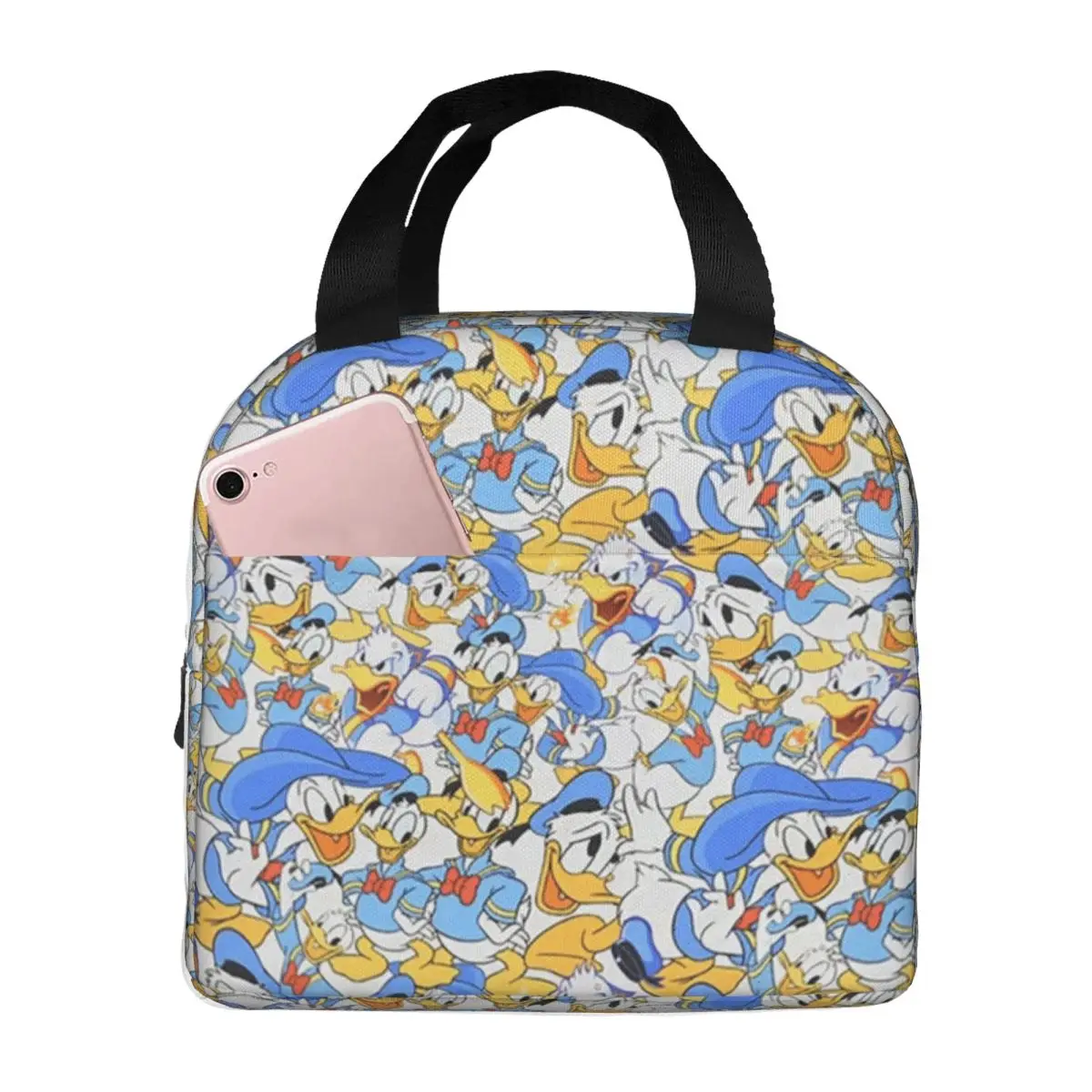 

Custom Donaldes Anime Duckes Thermal Insulated Lunch Bag Cartoon Portable Lunch Container for Work Travel Multifunction Food Box