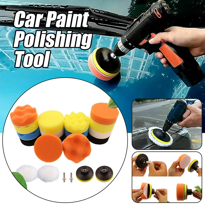 

22 Pcs 3 In Self Adhesive Polishing Pad Sponge Wool Beauty Waxing Polishing Disc Seal Glaze Kit Drill Bit Adapter Auto Parts