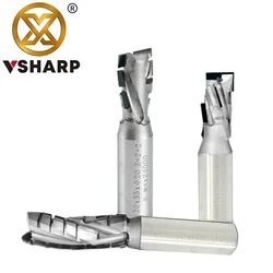 Vsharp Diamond Compression Spiral Milling Cutter PCD Corn End Mill Engraving Slotting CNC Tool for Silicate Board MDF Solid Wood