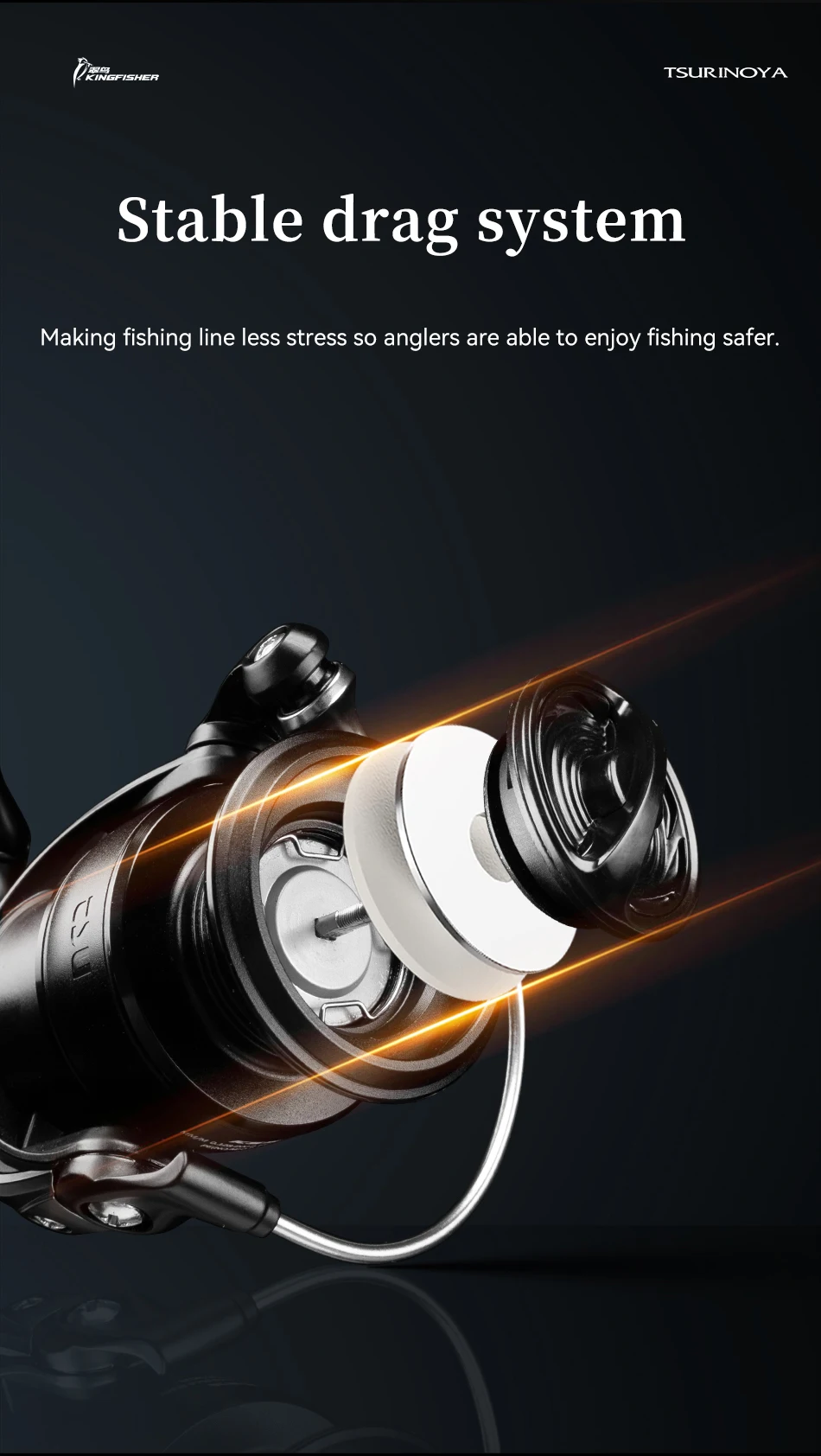 TSURINOYA Spinnrolle Kingfisher 800S 1000 1500 1500S Flache Spule Ultraleichte Carbonrolle für leichtes Angeln und Ajing – Detail 16