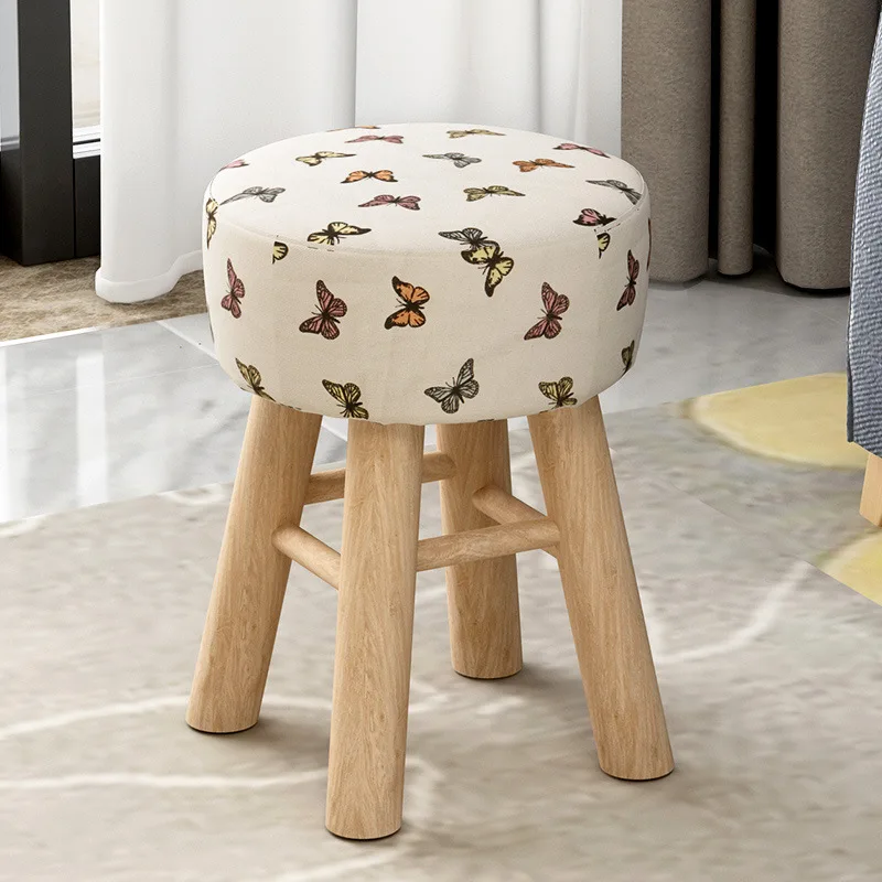 

fashion creative small bench solid wood small chair sofa round low stool square multi-functional seat pier