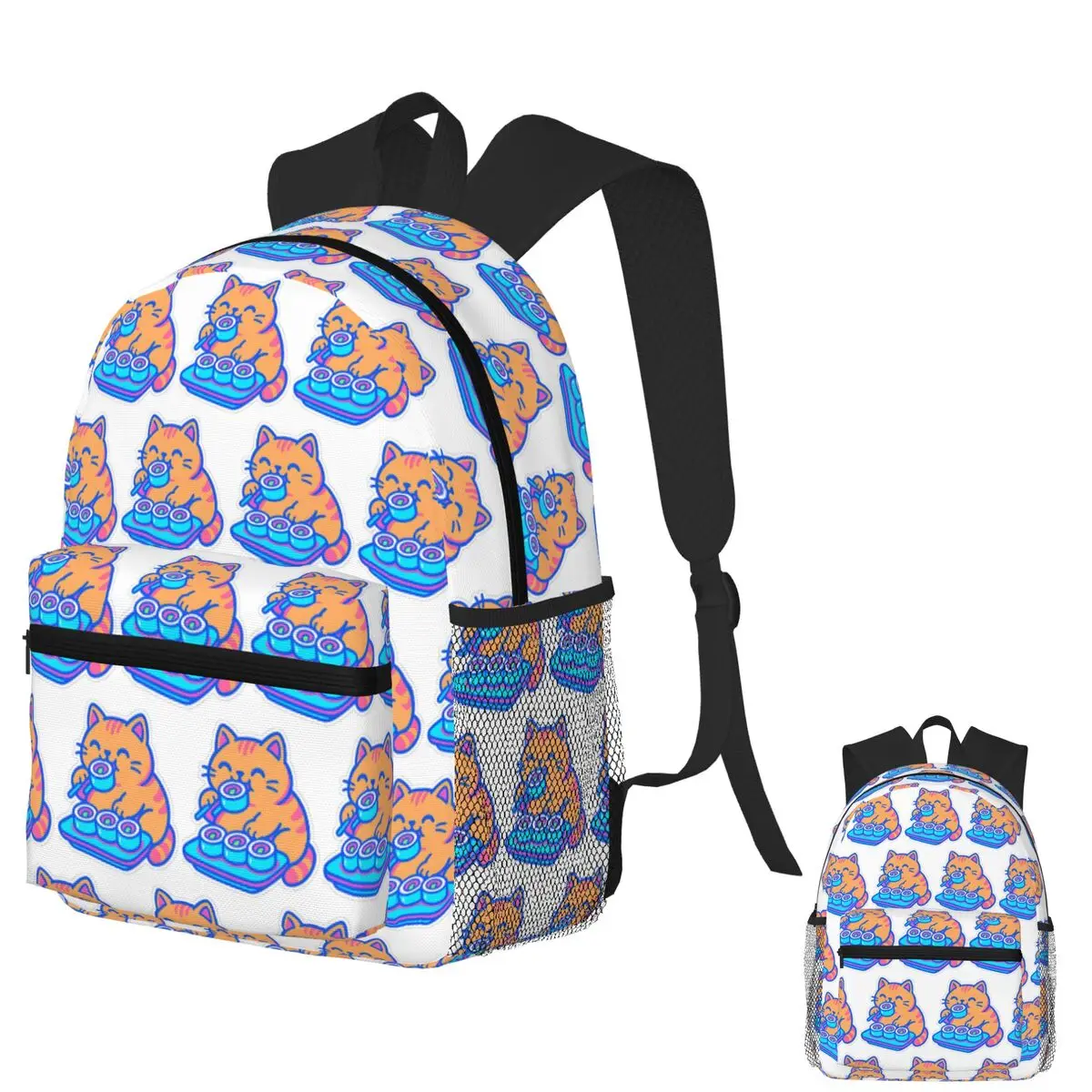 

Sushi Cat Feast Student Backpack School Bag Hiking Travel Daypack for Boys Girls Bookbag Shoulder Bags