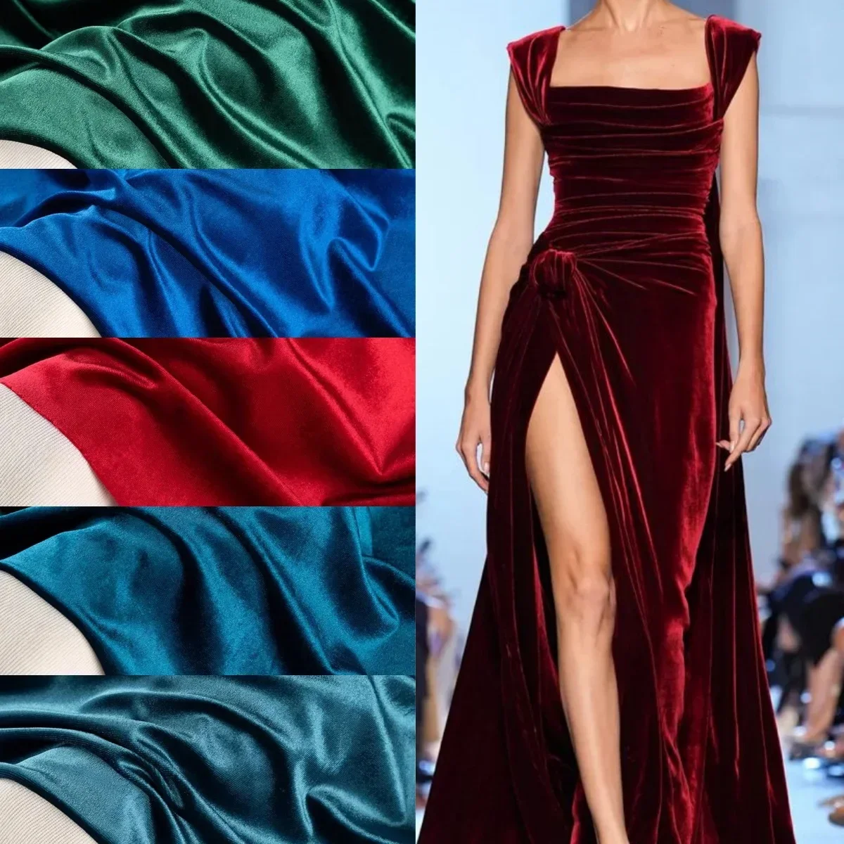 

Глянцевая бархатная эластичная бархатная мягкая ткань для шитья платья, диванная подушка, скатерть, занавеска, сделай сам, домашний текстиль, ткань