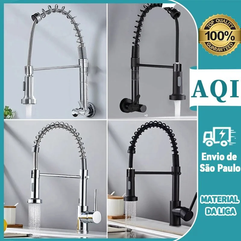 Torneira Cozinha Gourmet Monocomando com pulverizador removibel de Mesa /Em paredes #1