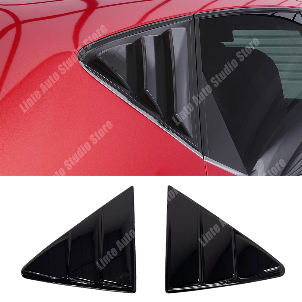 

For Seat Leon 5F MK3 MK3.5 5-Door Hatchback 2012-2020 Gloss Black Rear Side Window Louver Triangle Shutter Vent Cover Body Kit