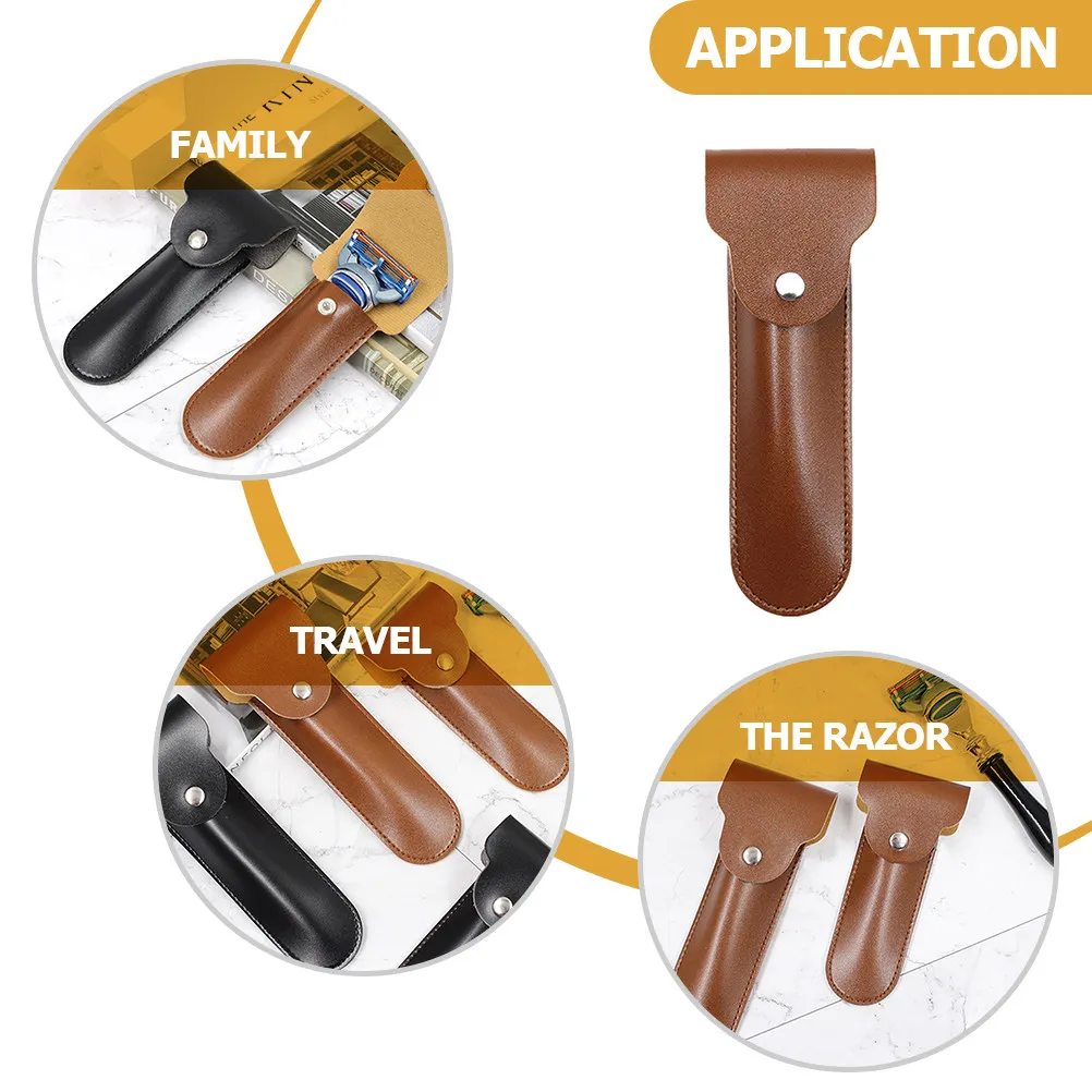 PU Razor Case Compact Lightweight Travel Shaver Protective Cover Anti Pressure Scratch Resistant for Most Manual Shavers