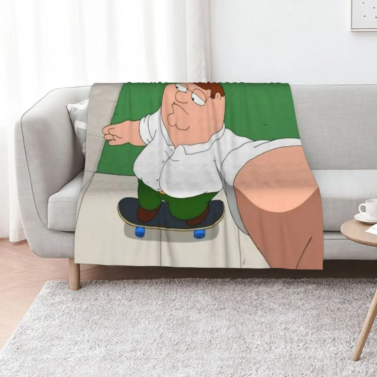 PETER SKATEBOARDING Throw Blanket Modern Design Soft Blanket for Home Decor