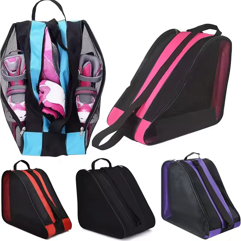 

Kids 3 Layers Breathable Skate Bag Portable Roller Skates Bag Large Capacity Ice Skating Shoes Bag Kids Inline Skate Storage Bag