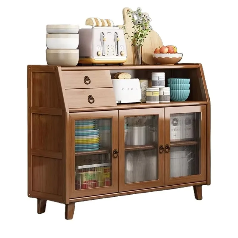 

Nordic Solid Wood Sideboard - Wall Mounted Storage Cabinet for Living Room, Kitchen and Dining Room | Vintage modern design