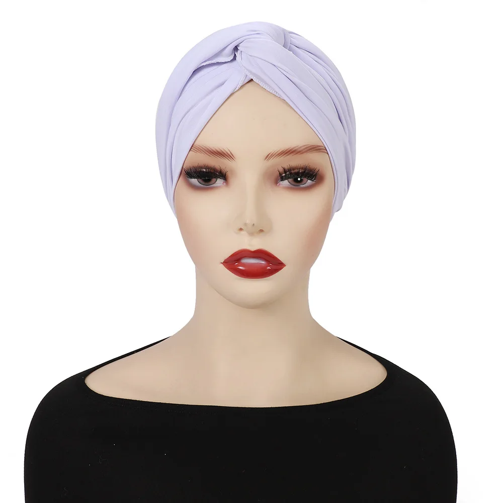 Nuevas mujeres indias musulmanas Hijabs quimio pérdida de cabello cáncer turbante cabeza bufanda envoltura Strech Bandana cubierta Beanie gorra árabe