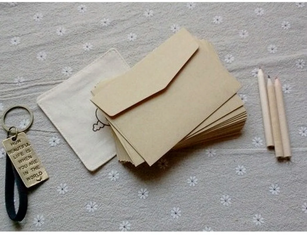 New 50pcs/pack Retro Hemp Texture Western Envelopes for Wedding Party Invitation Envelopes Customized