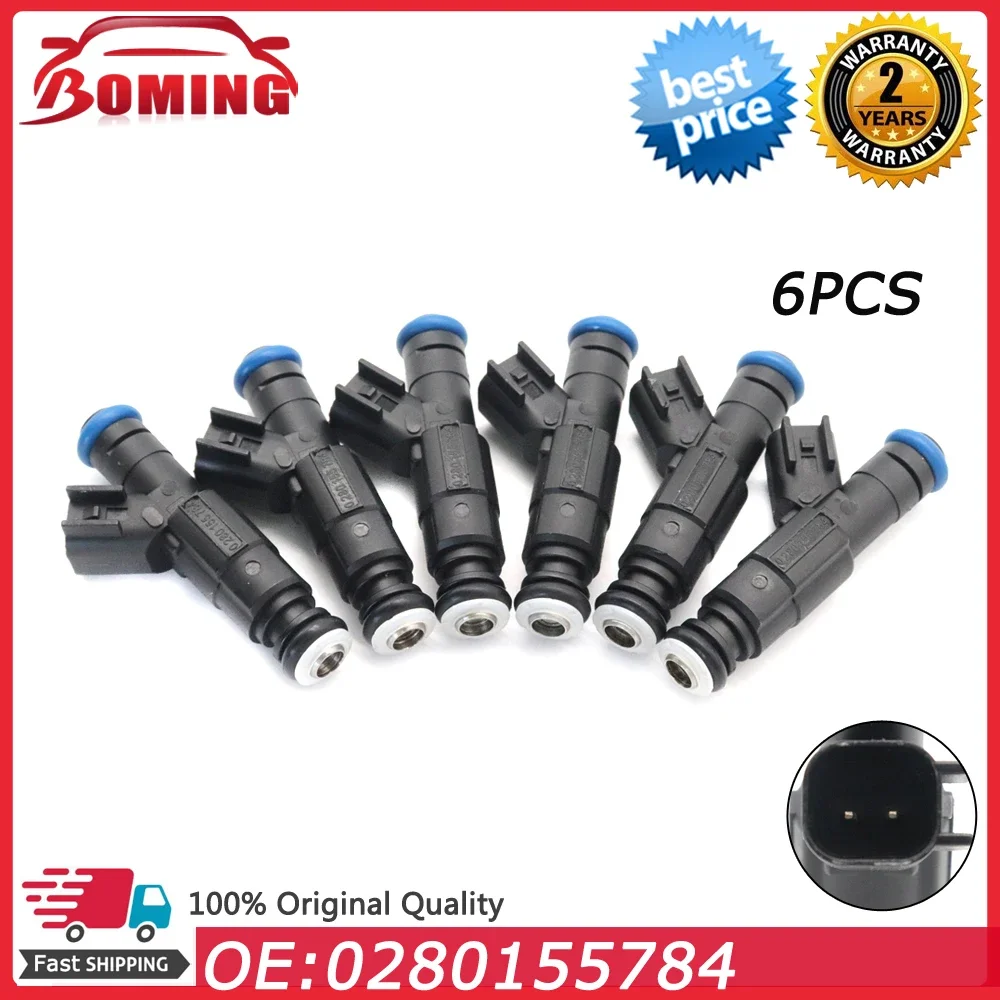 6pcs/lot 0280155784 Car Fuel Injectors Nozzle For Jeep Cherokee Grand Cherokee Wrangler 1999-2004 FJ454 280155784