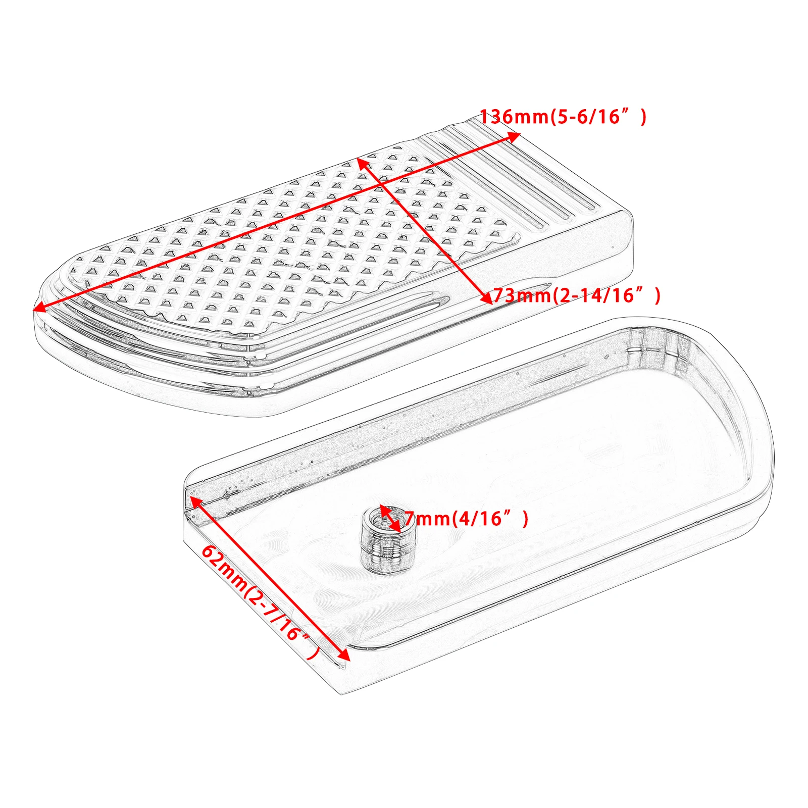 Motorcycle Large Foot Pegs Brake Lever Pedal Pad for Harley 1980-2023 Trike Touring Models Road Glide, Road King, Electra Glide