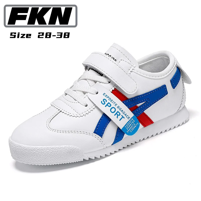 

7-13 years children's casual shoes rubber-soled sports shoes for boys and girls fashion spring and autumn new white sports shoes
