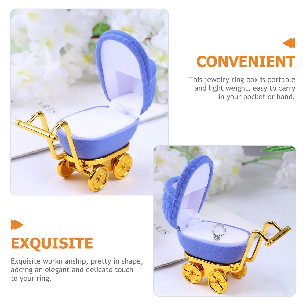 

2 шт. Легкие портативные шкатулки для колец в форме коляски, органайзеры для подарков на День святого Валентина, помолвку, свадьбу