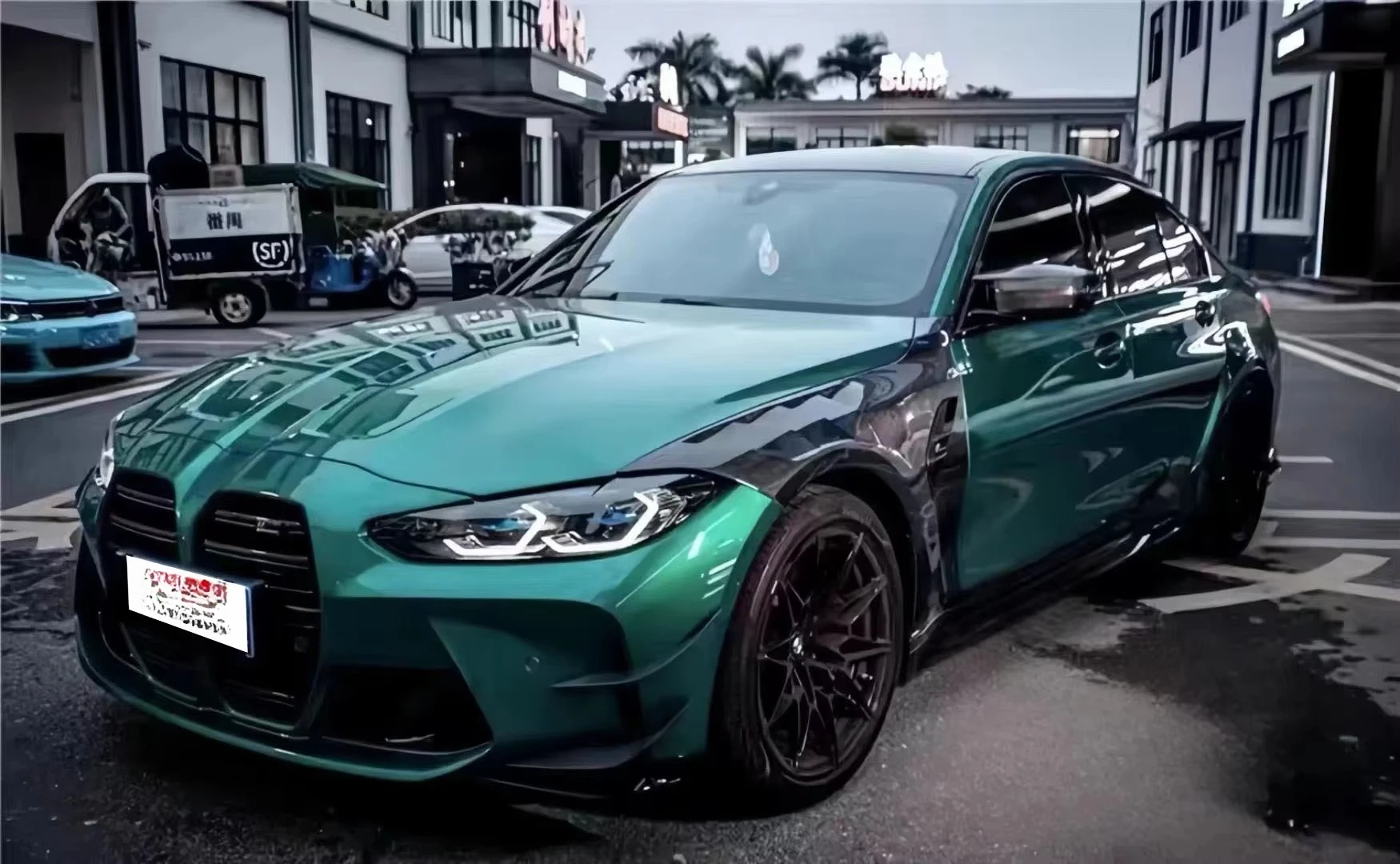 For  M3 G80 M4 G82 Conversion Kit Upgraded Carbon Fiber Front Fenders New Style Fender air Deflectors Body Kit.
