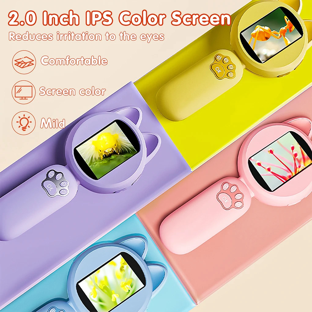 Children Handheld Magnifying Glass Photographable Ips Color Screen Built in LED Lights 4X Amplify Intelligent Magnifying Glass