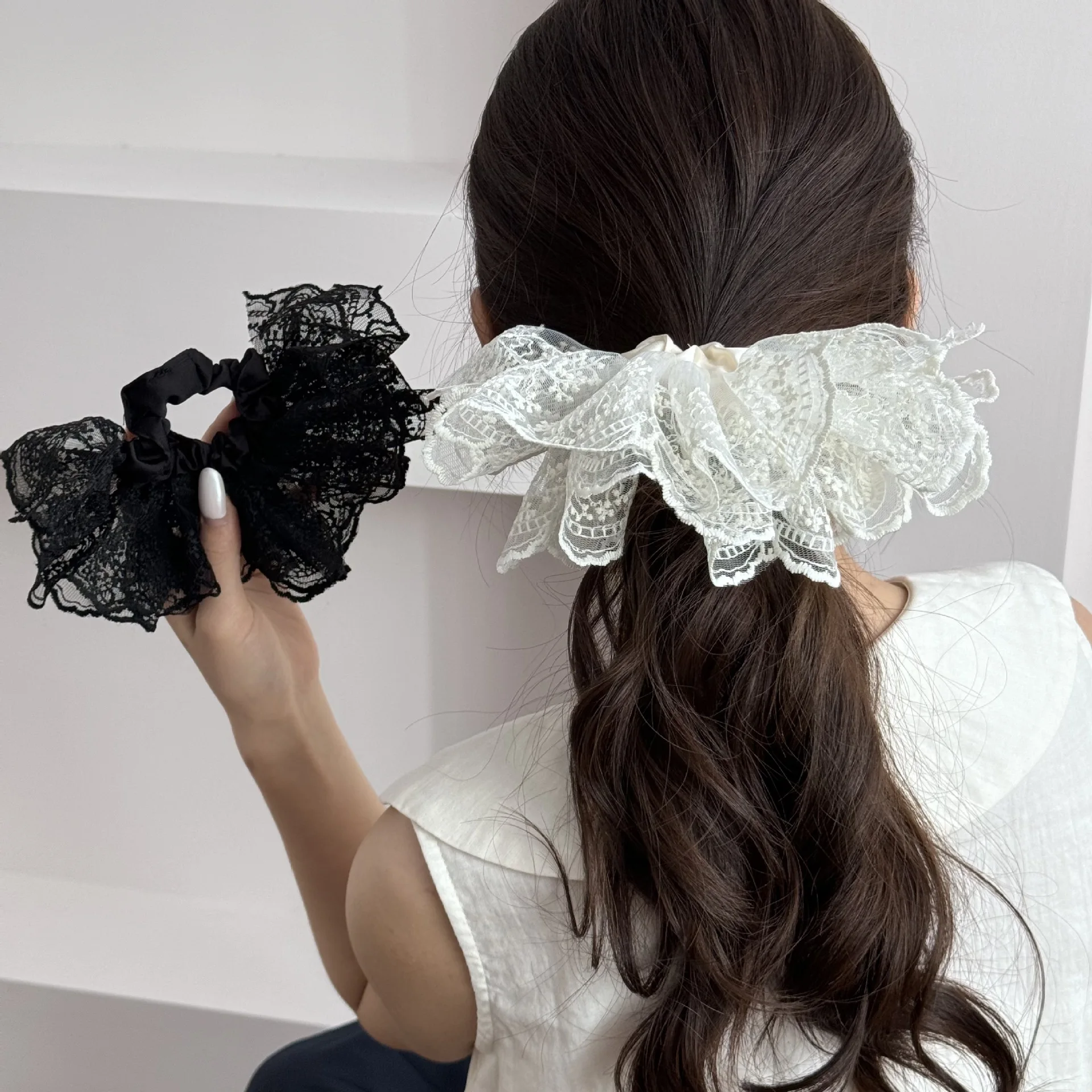 

Hair accessories korean scrunchie bands ties elastic rubber for women girl leading fashion vintage bow popular adults kpop large