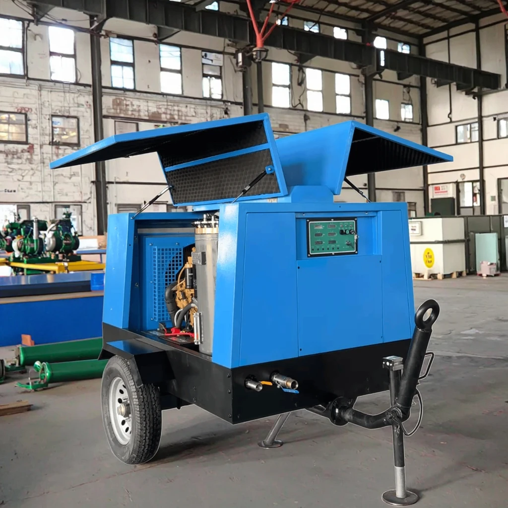 

Customized Diesel air Compressor, Mobile Rotary Screw Type, 300 CFM, 7bar 8 BAR, Portable, Suitable for Water Well Drilling Rigs