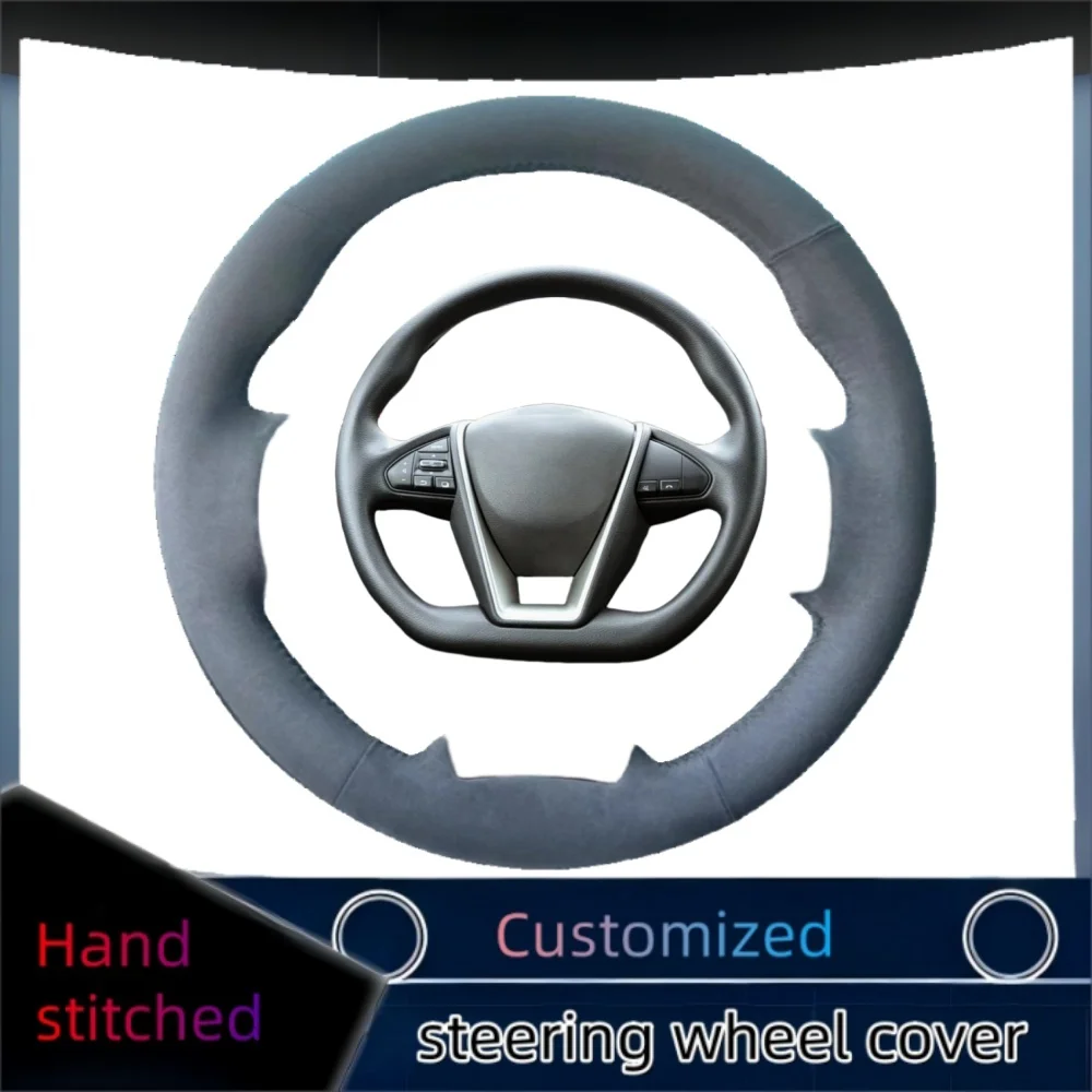 

Braid Car Steering Wheel Cover Wrap Hand Sewing Suede Leather For Nissan Lannia 2015 Maxima 2016 Automotive Interior Accessories