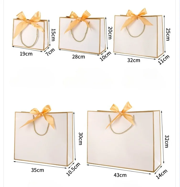 10pcs Gift Bag Paper Box With Ribbon Wedding Favors Baby Shower Valentines Birthday Party /Pajamas Clothes Wig Jewelry Packaging - view 3