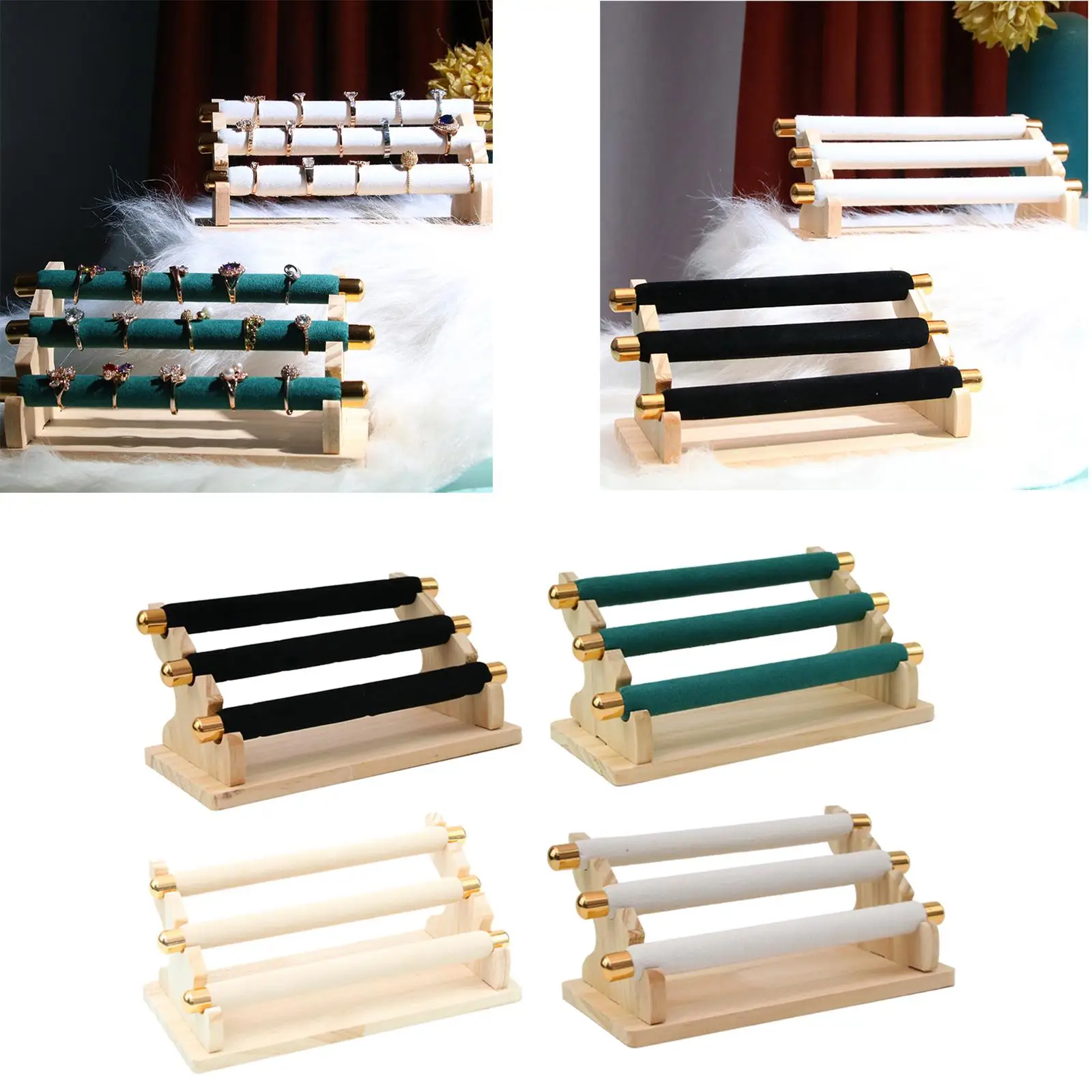 

3 Tiers Rings Display Stand Jewelry Organizer Holder for Tabletop Decoration