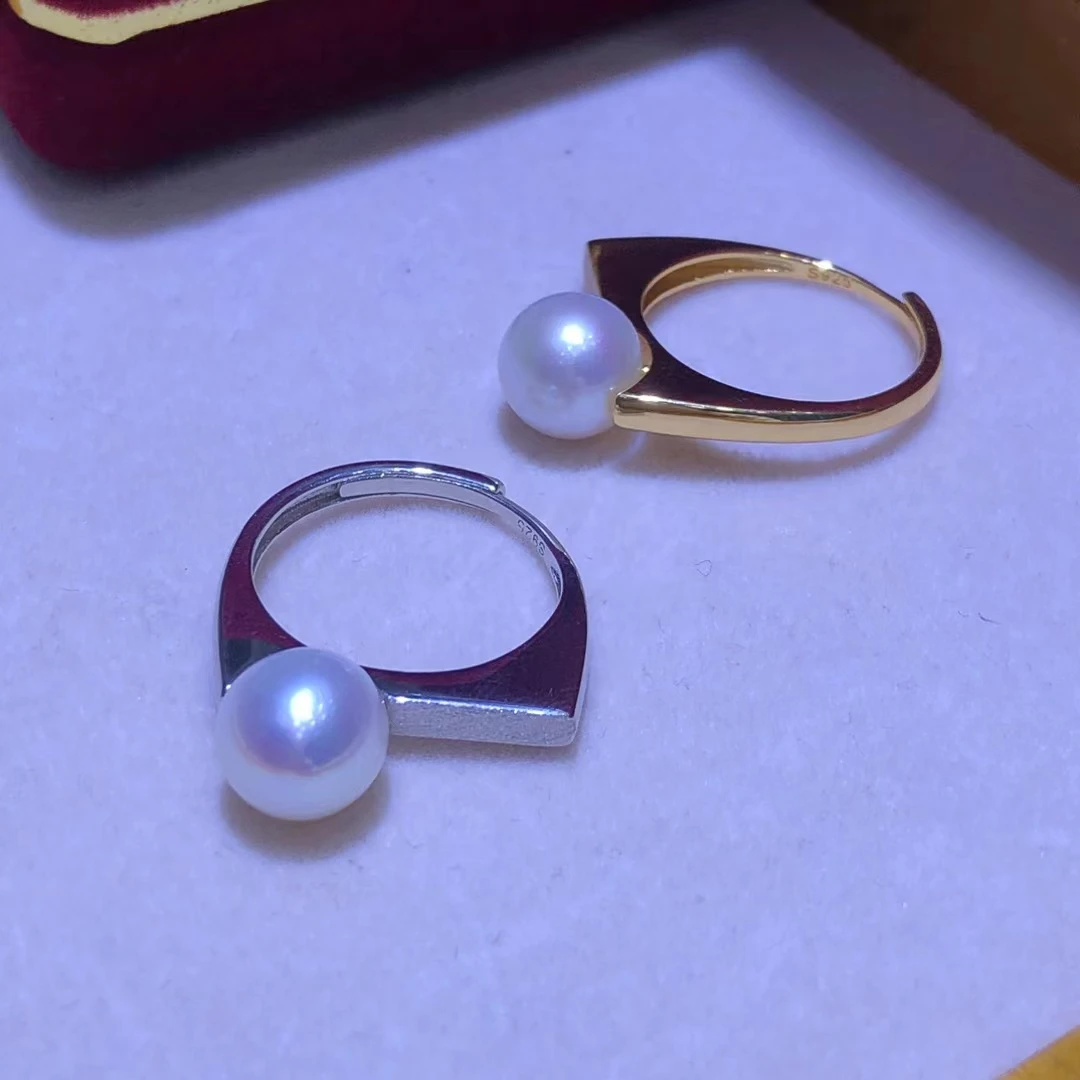 

Регулируемое кольцо из стерлингового серебра 925 пробы, настройки, фурнитура, крепления, аксессуары, фитинги для жемчуга 9-10 мм, 5 шт./лот