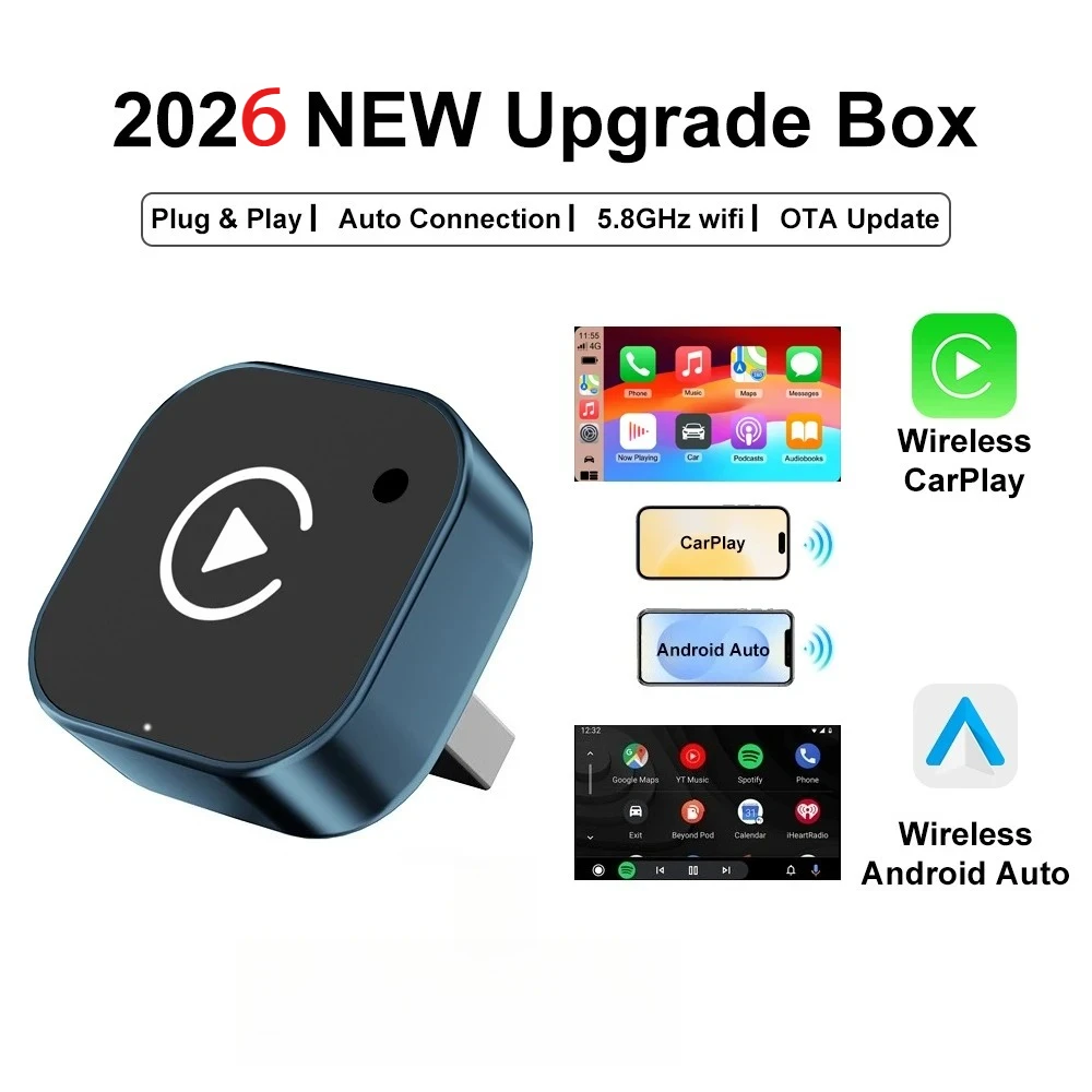 FLIXIVI Wireless CarPlay Adapter 2-in-1 Wired to Wireless Dongle for Apple & Android phone Plug and Play Universal Car Accessory