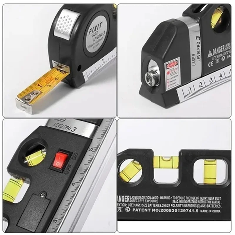 Multipurpose Laser Level Ruler Vertical Measure Tape Aligner Straight Line Infrared Laser Level Gauge Professional Accessories